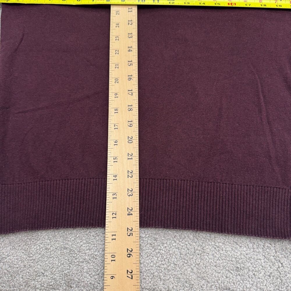 American Eagle Outfitters Cotton Pullover Sweater Mens Medium Maroon V-Neck Knit - Picture 8 of 11